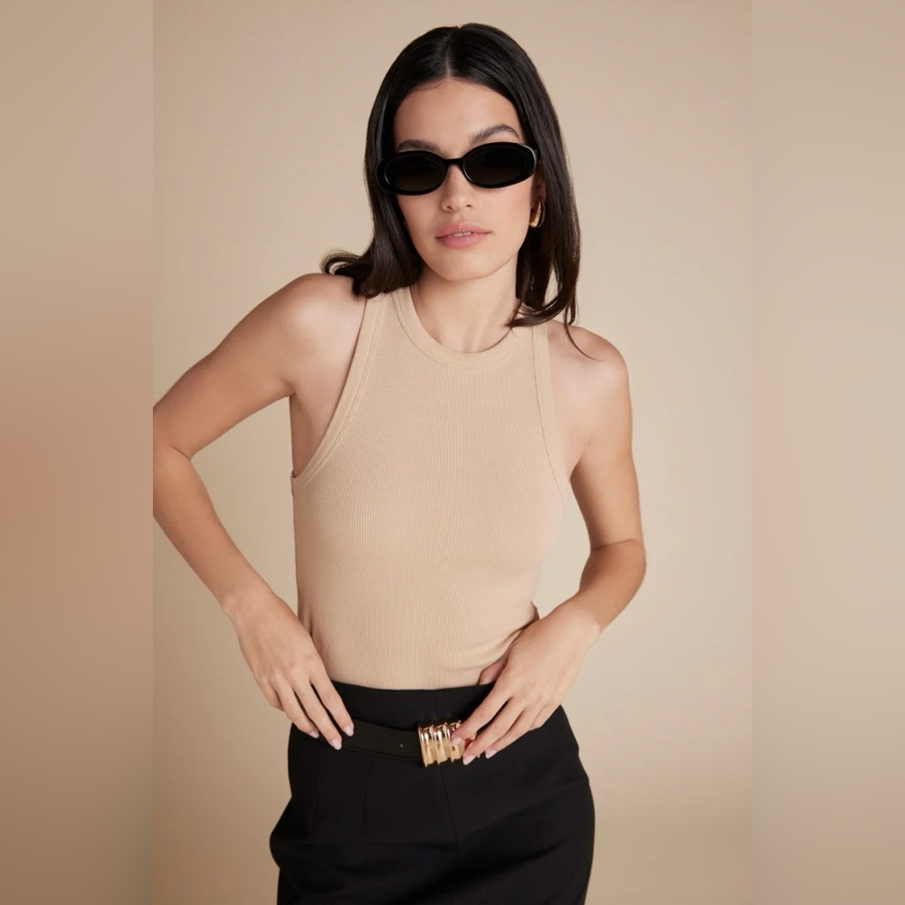 Sold Out NYC The Not So Basic Tank in Sand, size S, NWT